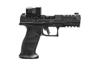 Striker fired optic ready 9mm pistol with night sights and Aimpoint ACRO.